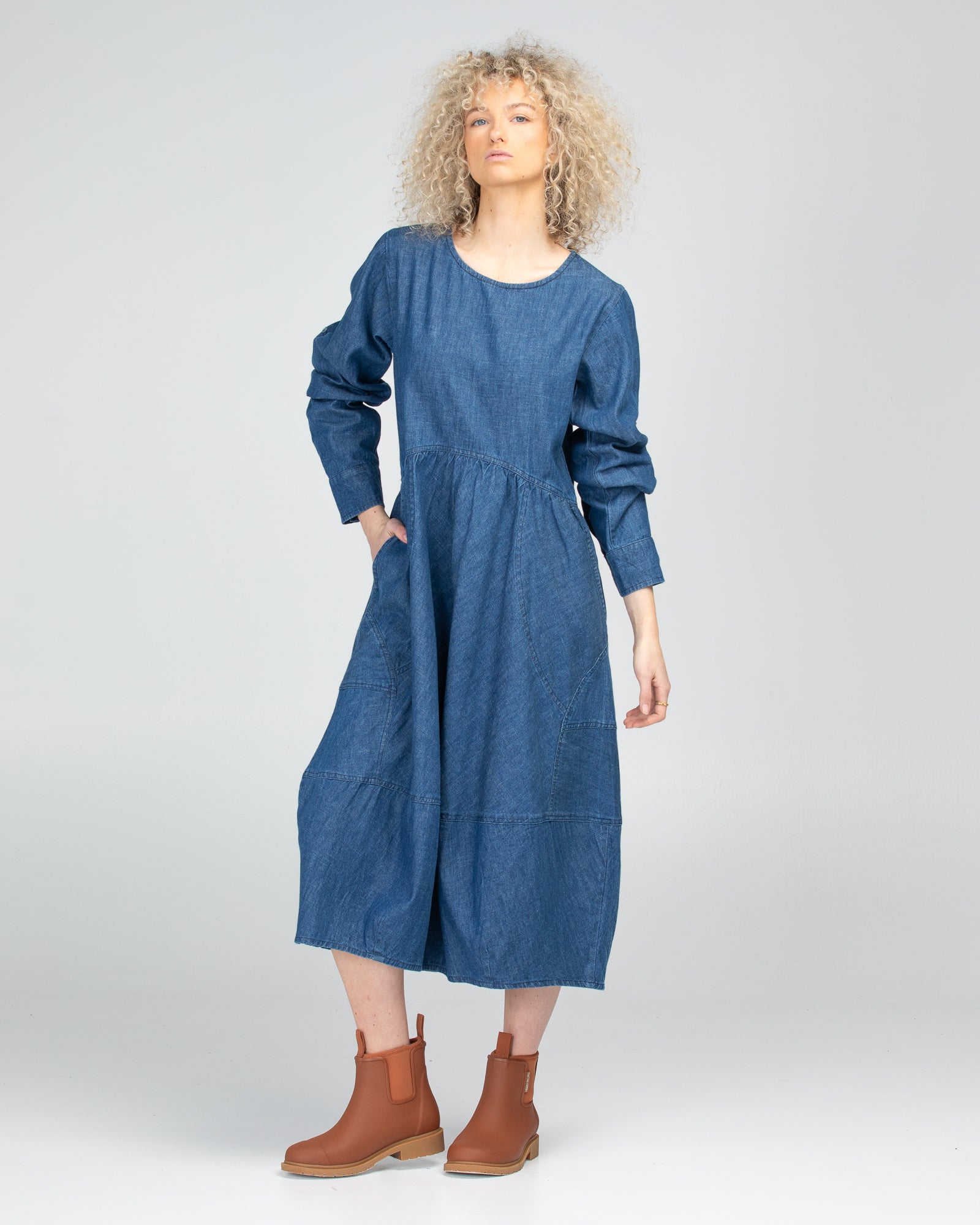 Guru Dress - Mid Wash Denim