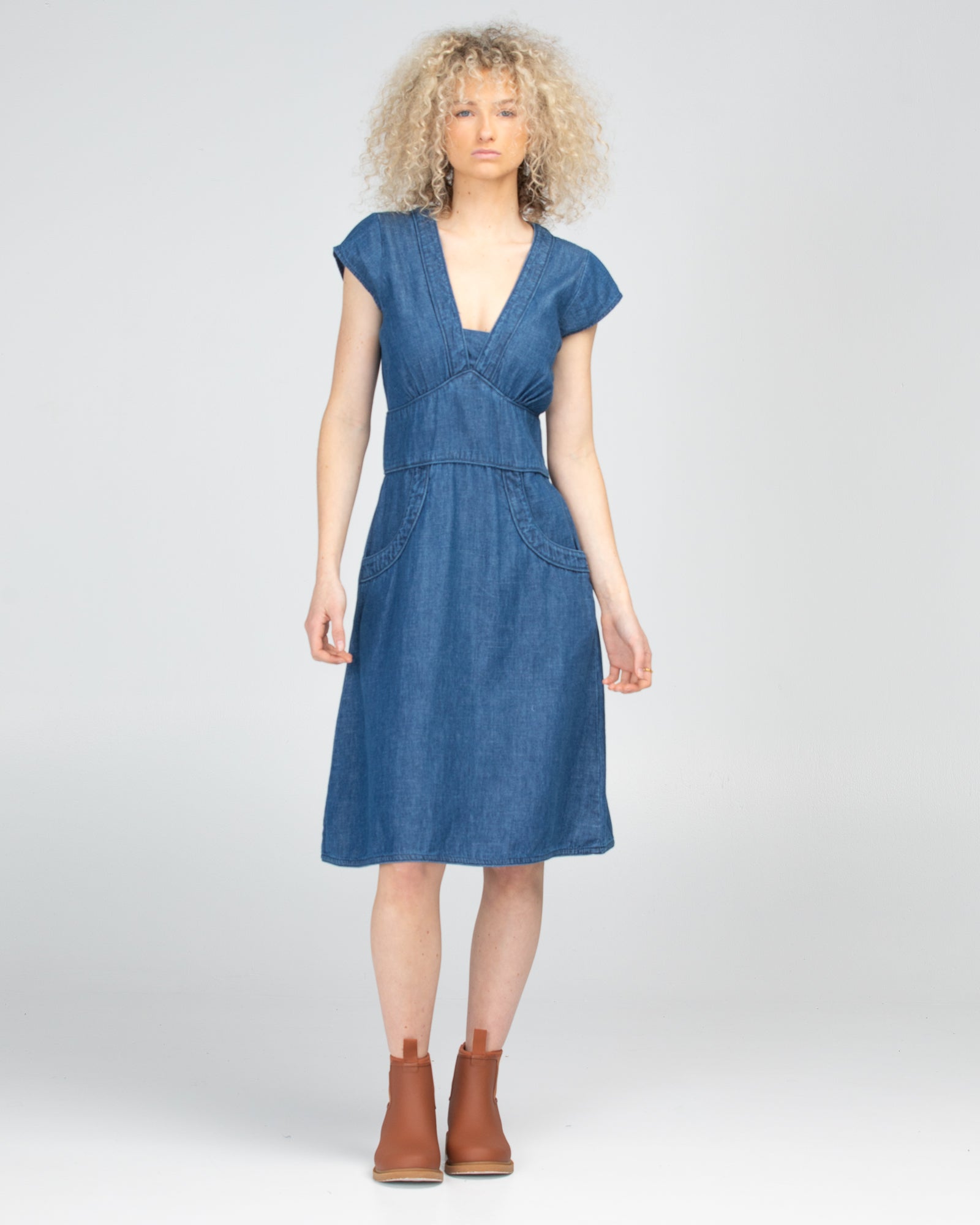 Daisy Dress - Mid Wash Denim