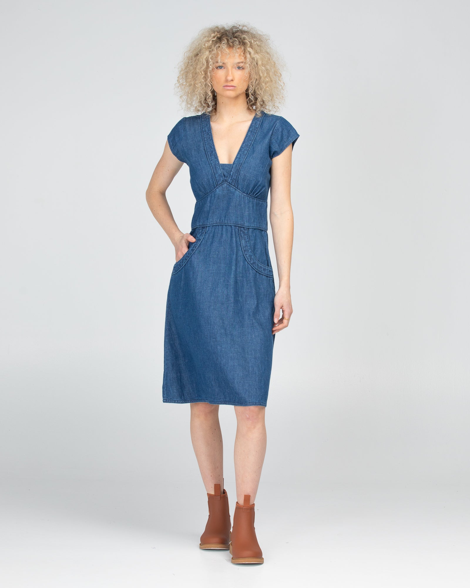 Daisy Dress - Mid Wash Denim