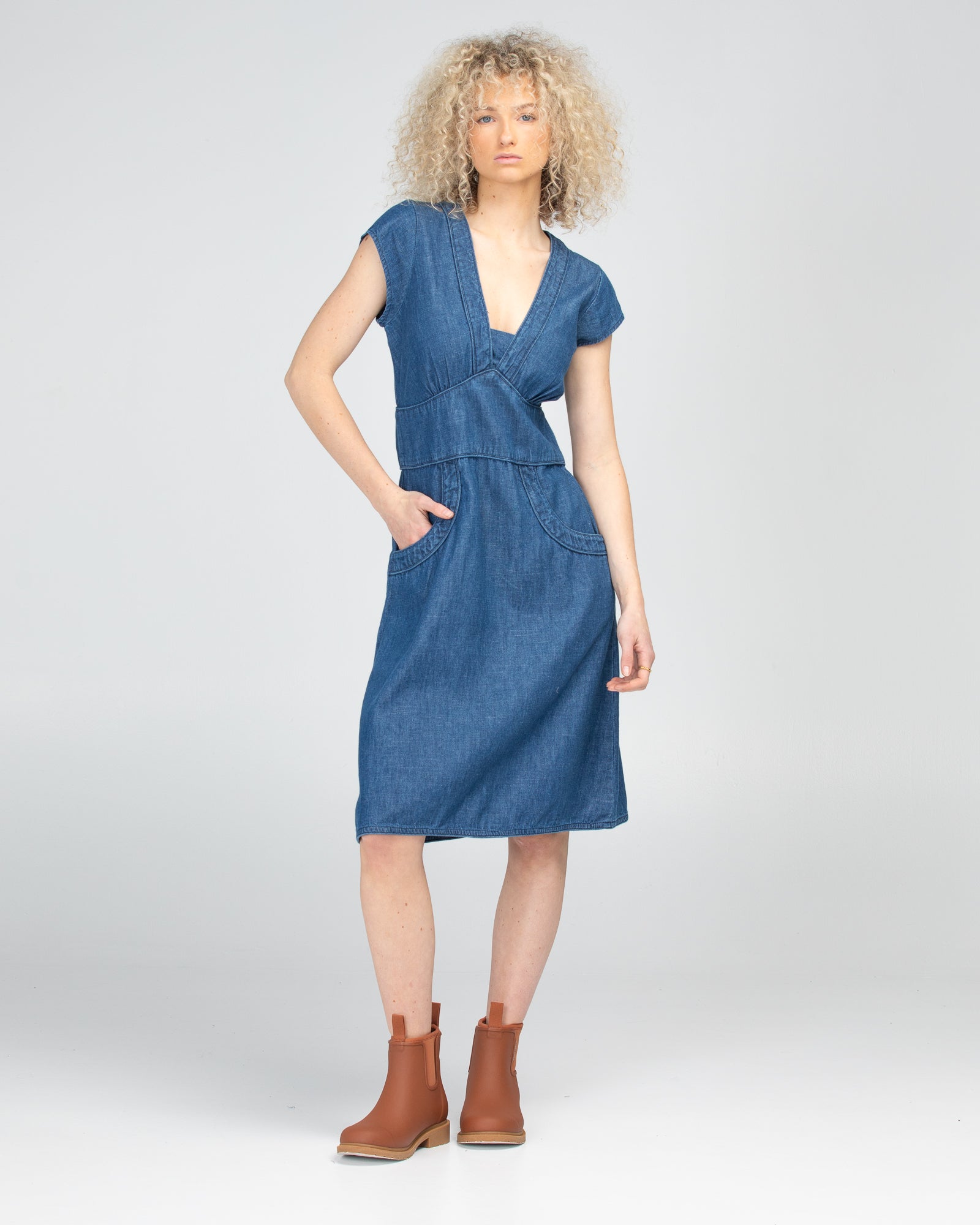 Daisy Dress - Mid Wash Denim