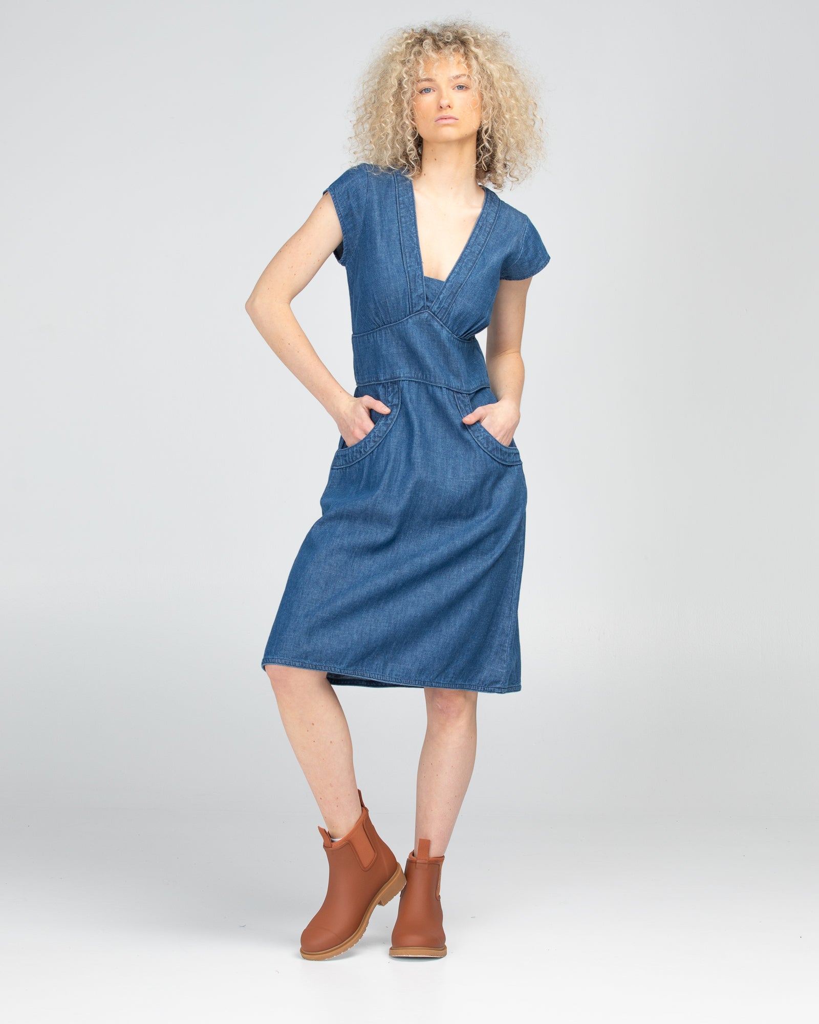 Daisy Dress - Mid Wash Denim