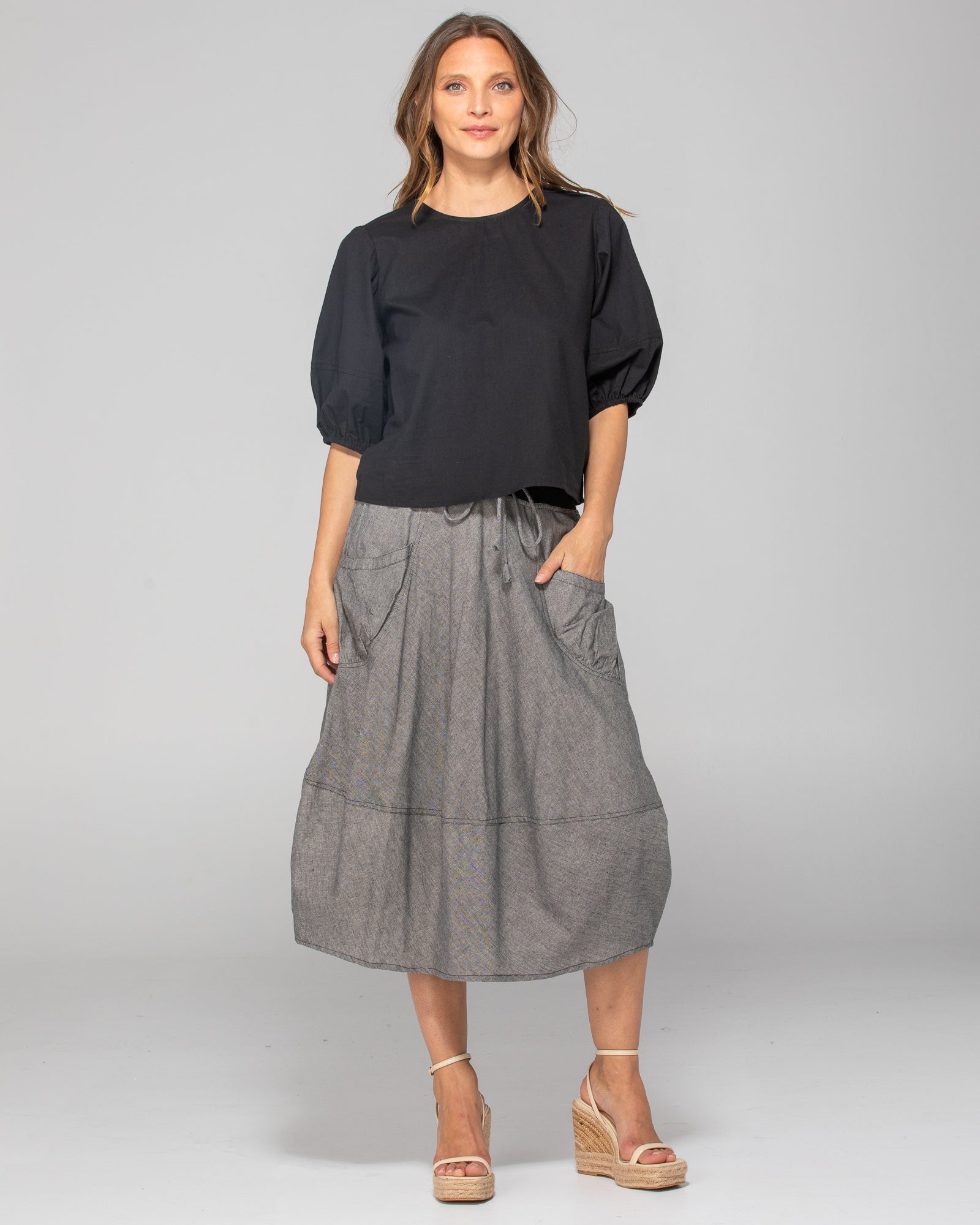 Guru Skirt - Winter Black Chambray