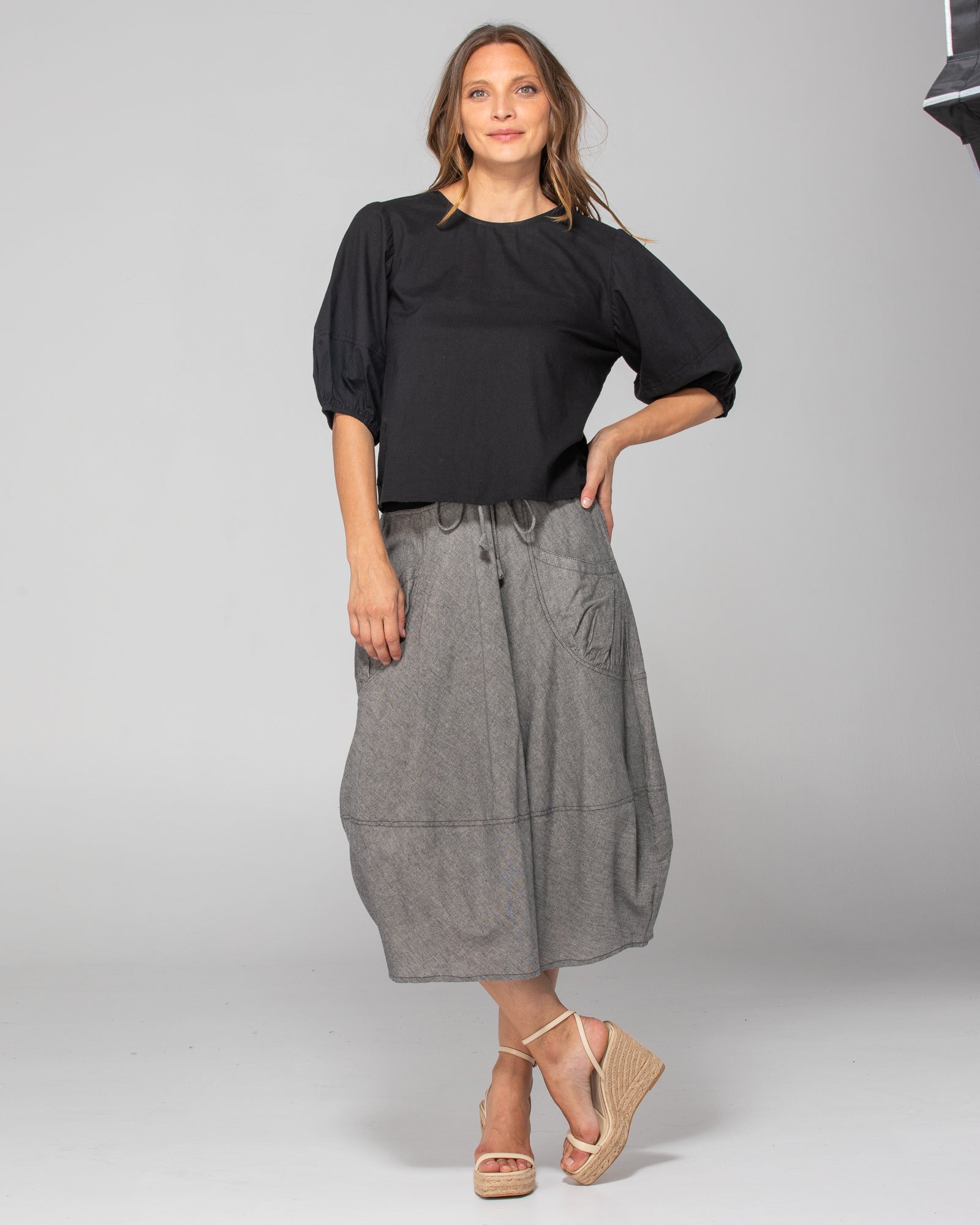 Guru Skirt - Winter Black Chambray