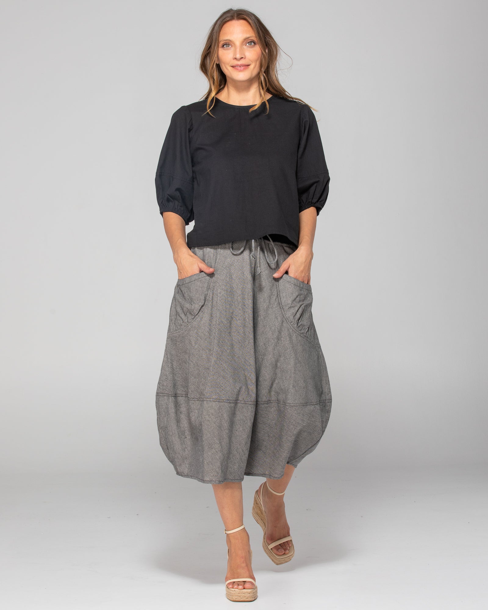 Guru Skirt - Winter Black Chambray