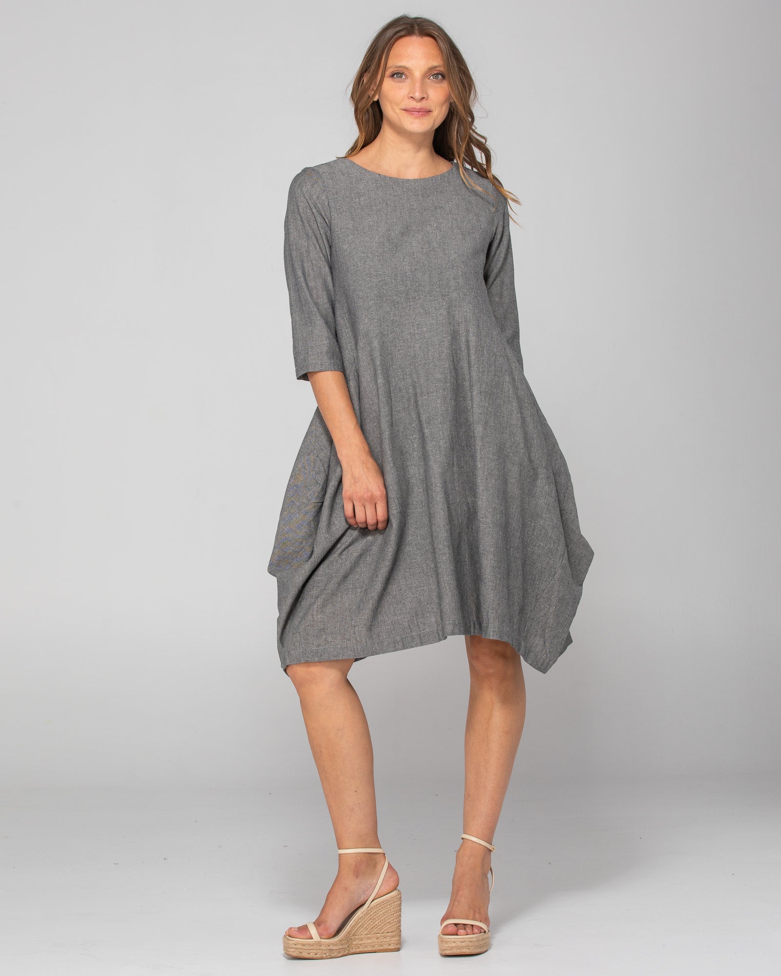 Elka Dress - Winter Black Chambray