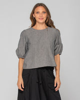 Ava Top - Winter Black Chambray