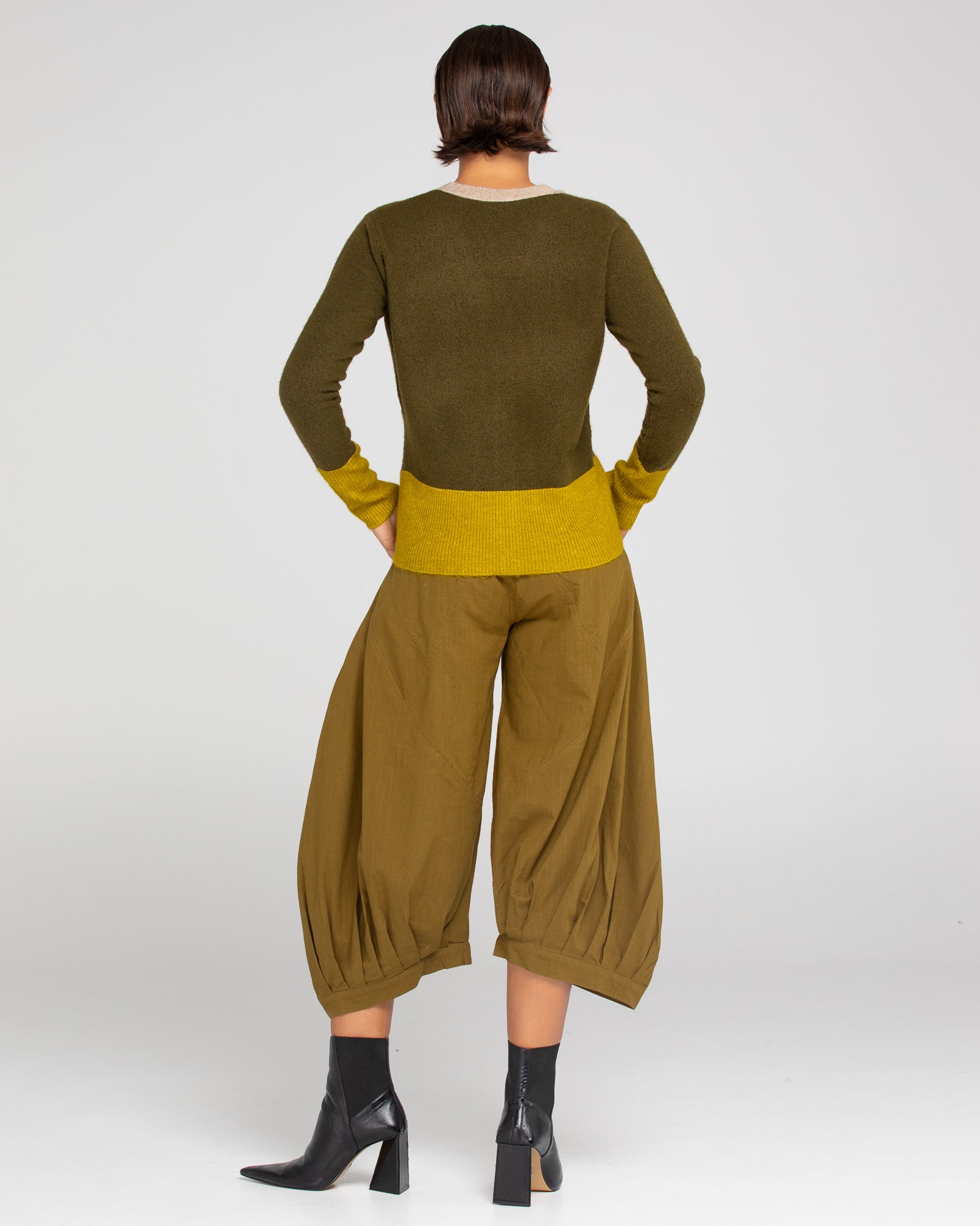 Poet Cardigan - Green/Yellow