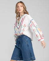 Mia Embroidered Top - White