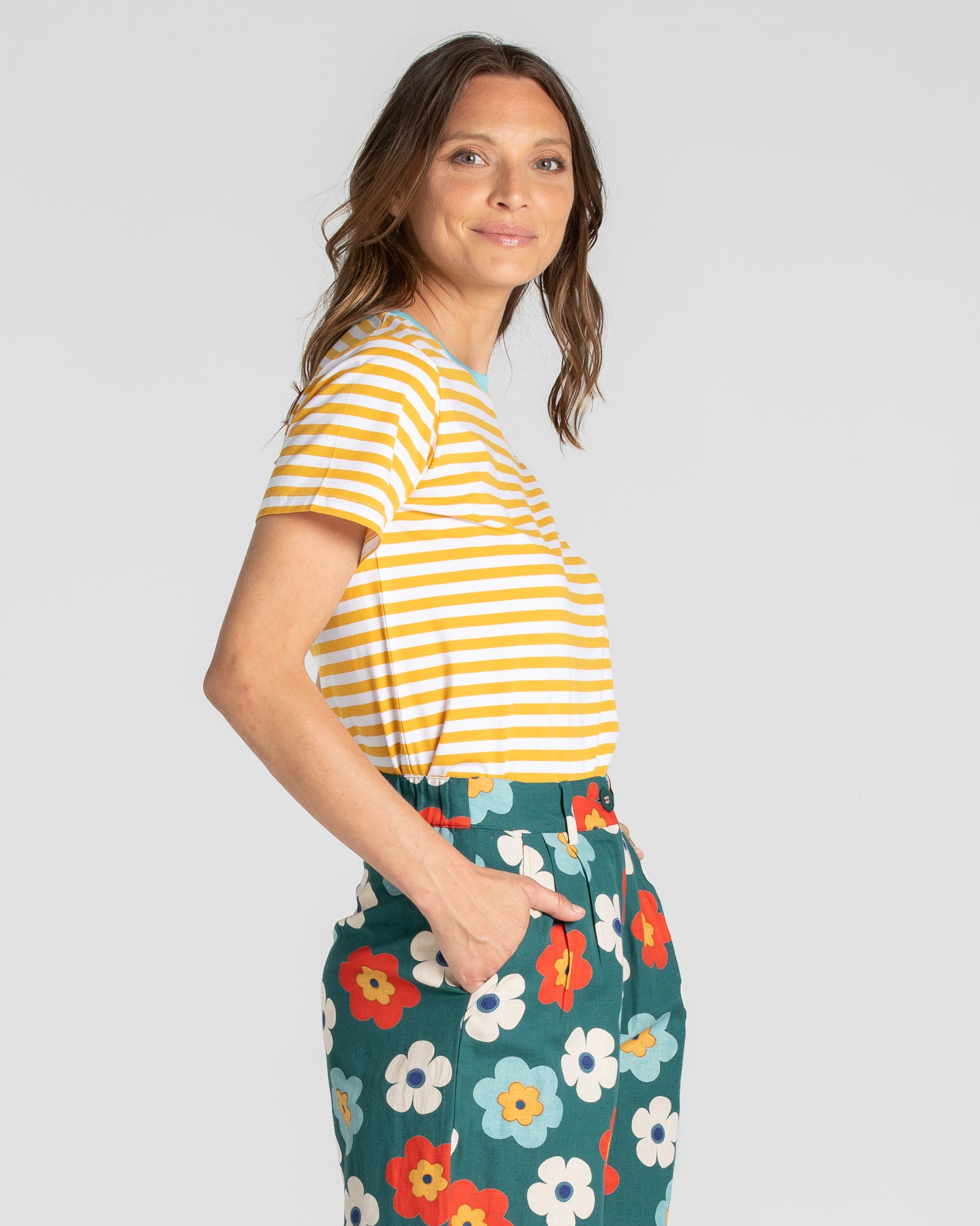 Sago Stripe Tee - Mustard Stripe