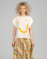 Smile Tee - Orange & Wheat