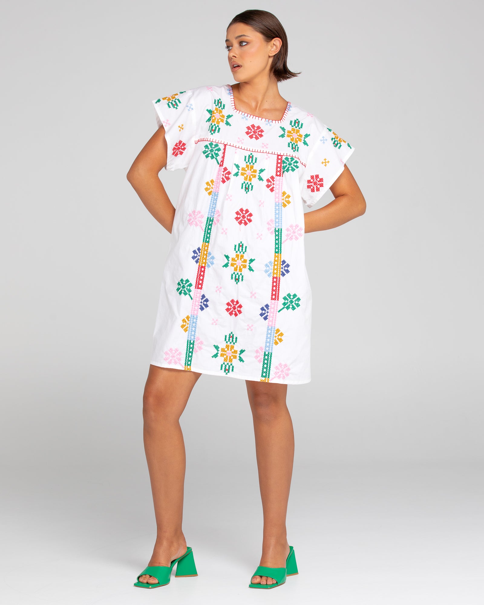 Opihi Dress - Embroidered Multi