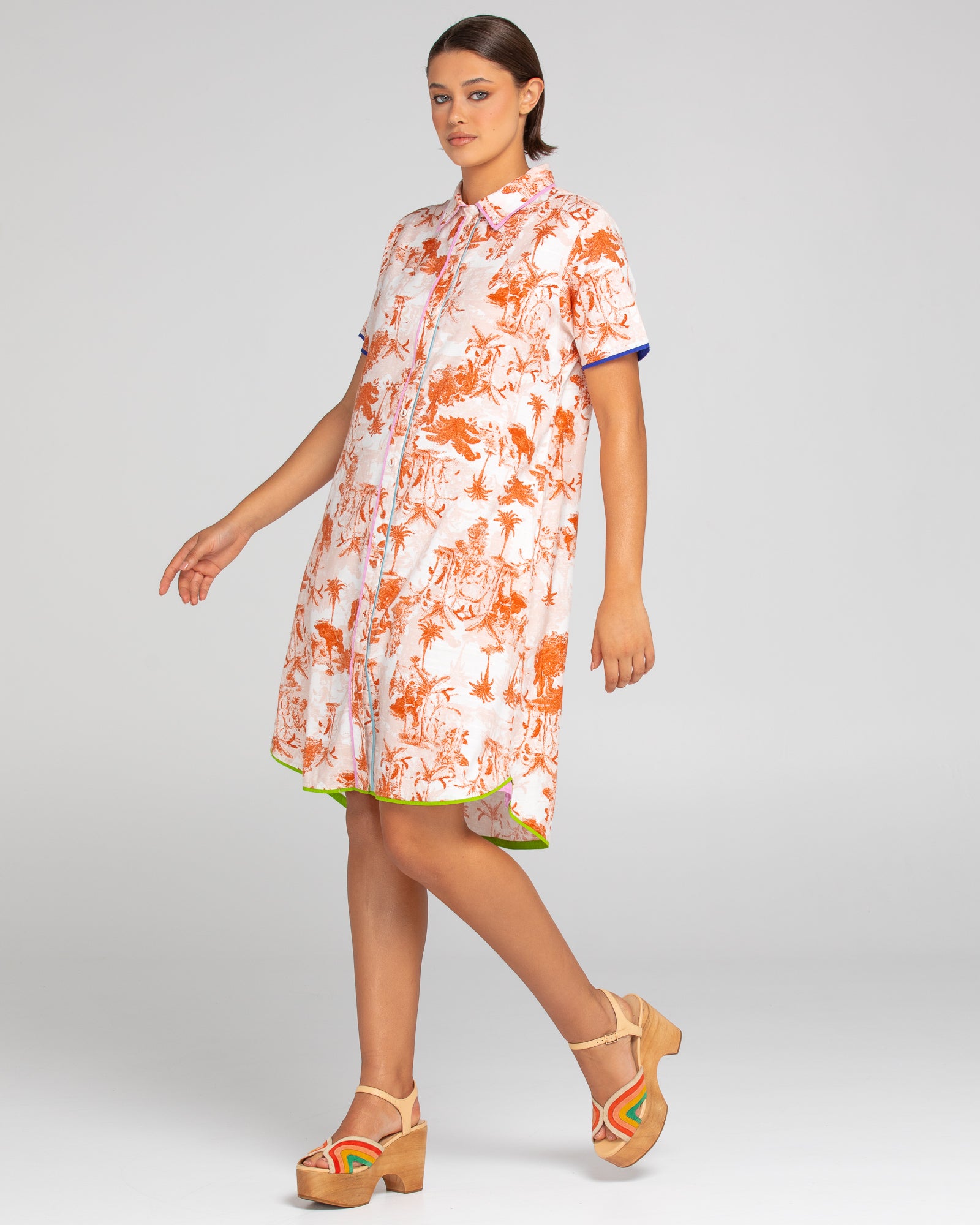 Cuba Shirt Dress - Western Palm