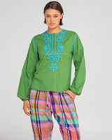 Jadu Shirt - Embroidered Green