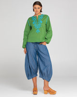 Jadu Shirt - Embroidered Green