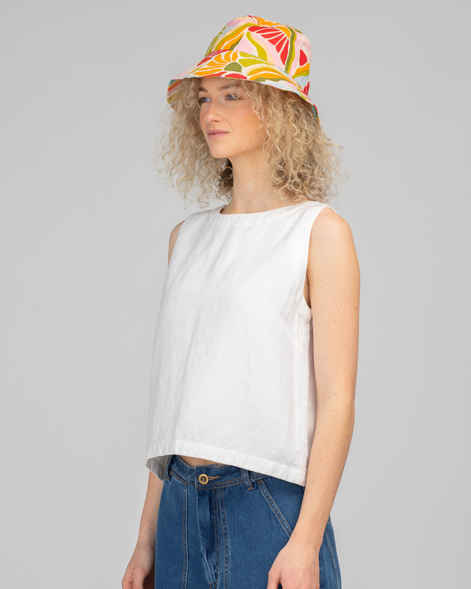 Reversible Bucket Hat  - Colada/Ailana Stripe