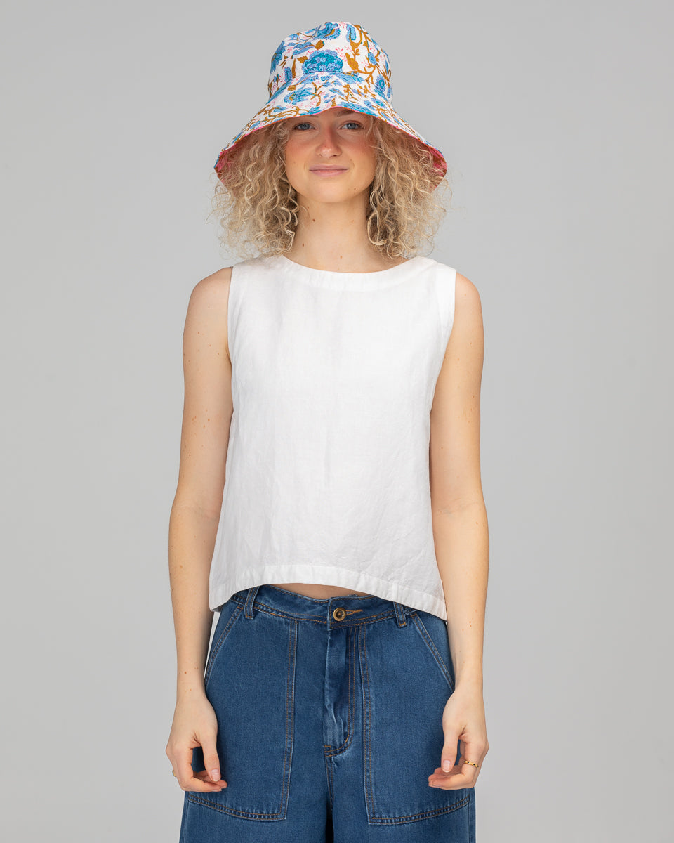 Reversible Wide Brim Bucket Hat - Mimi/Maui