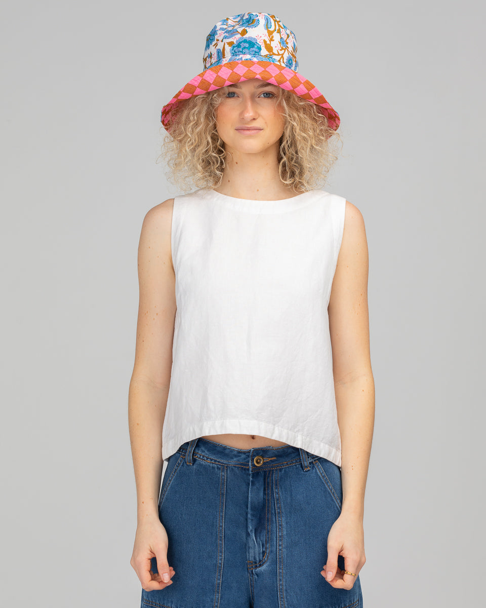 Reversible Wide Brim Bucket Hat - Mimi/Maui