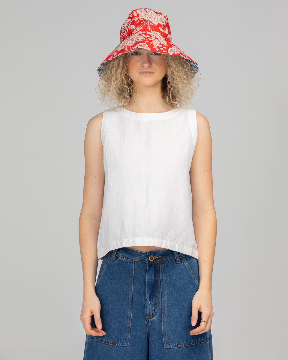 Reversible Wide Brim Bucket Hat - Farrah/Kelly