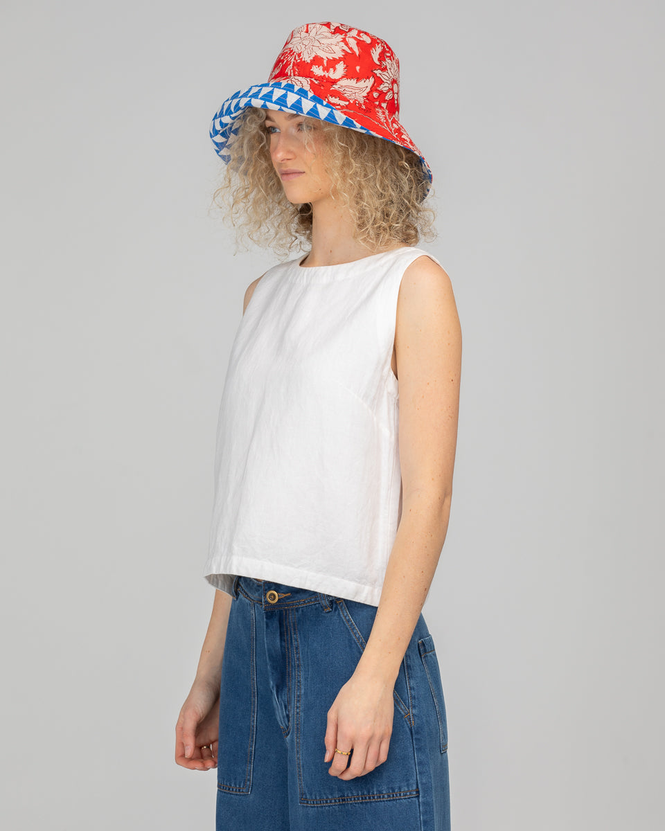 Reversible Wide Brim Bucket Hat - Farrah/Kelly