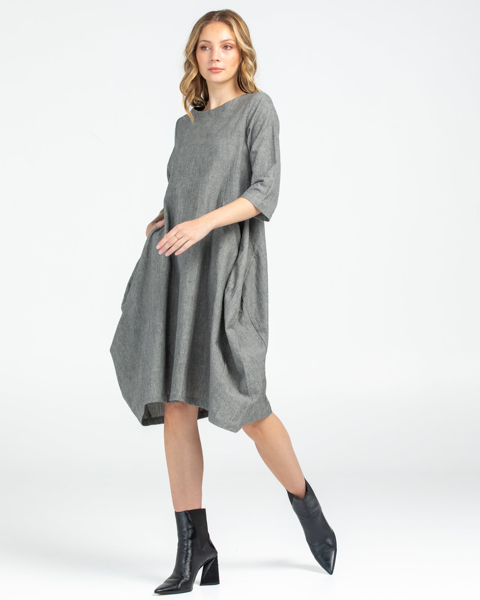 Elka Dress - Winter Black Chambray