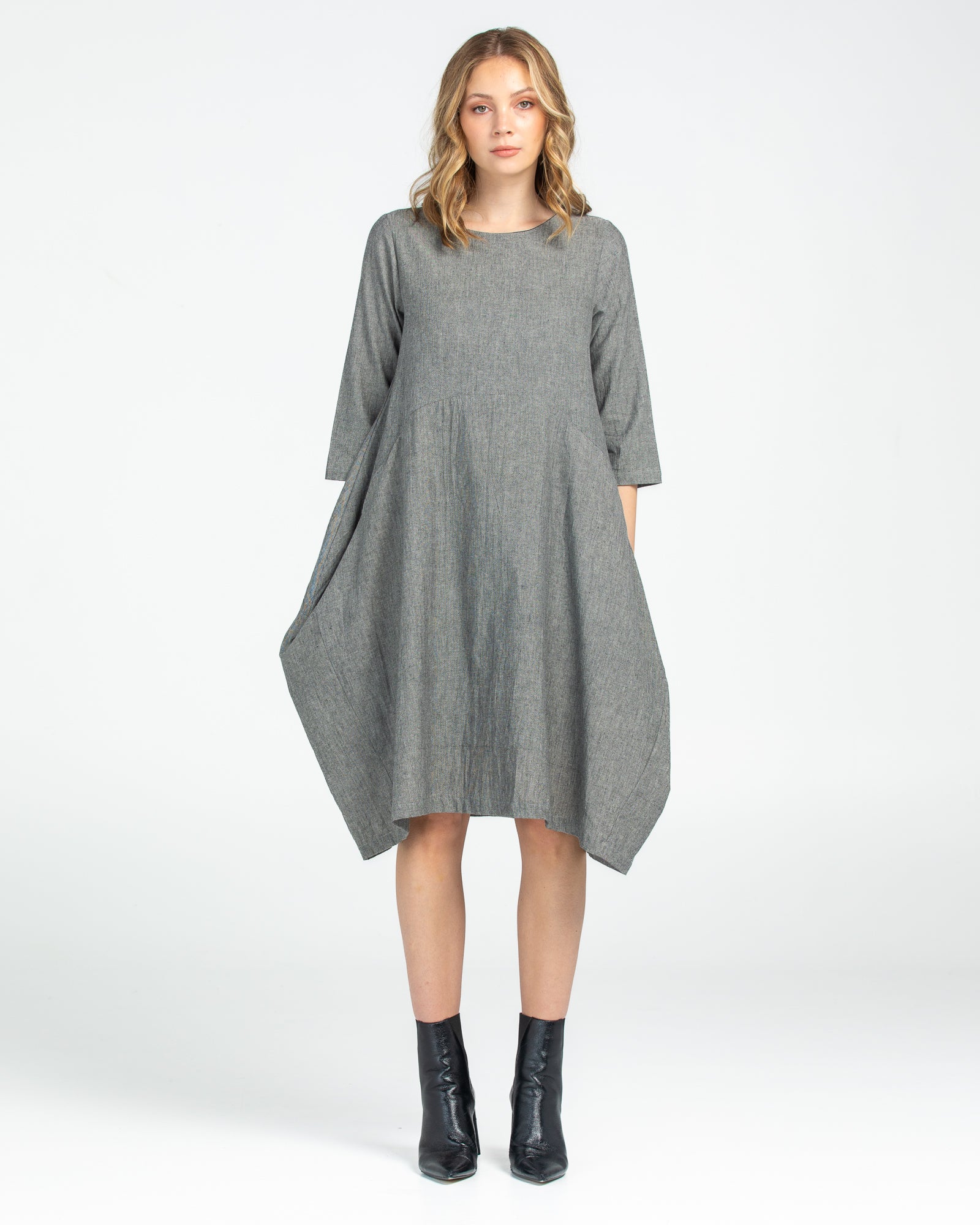 Elka Dress - Winter Black Chambray