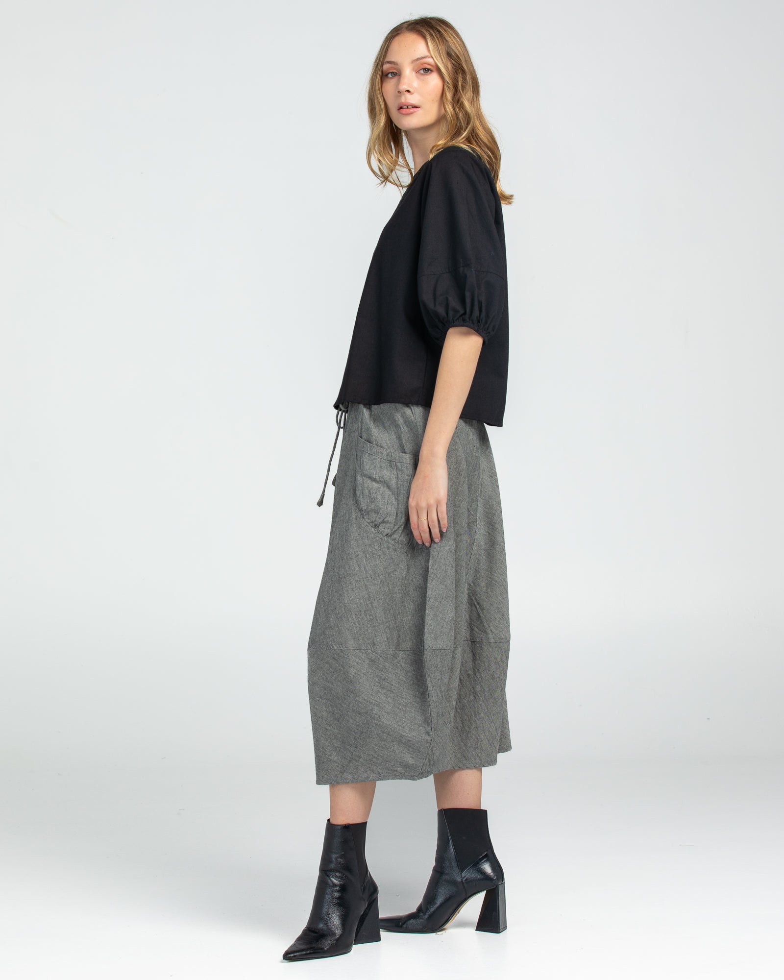 Guru Skirt - Winter Black Chambray