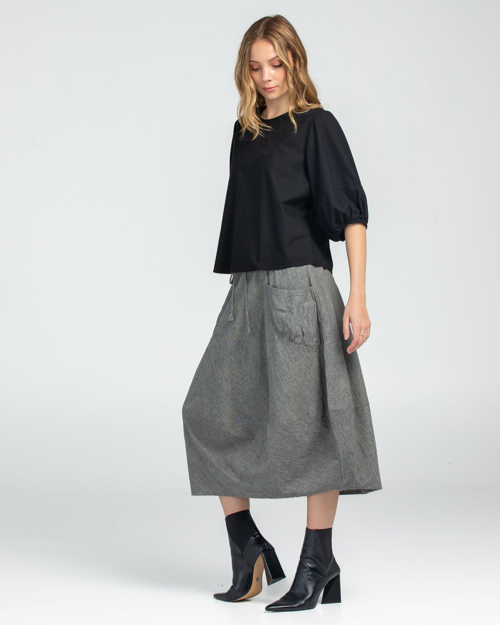 Guru Skirt - Winter Black Chambray