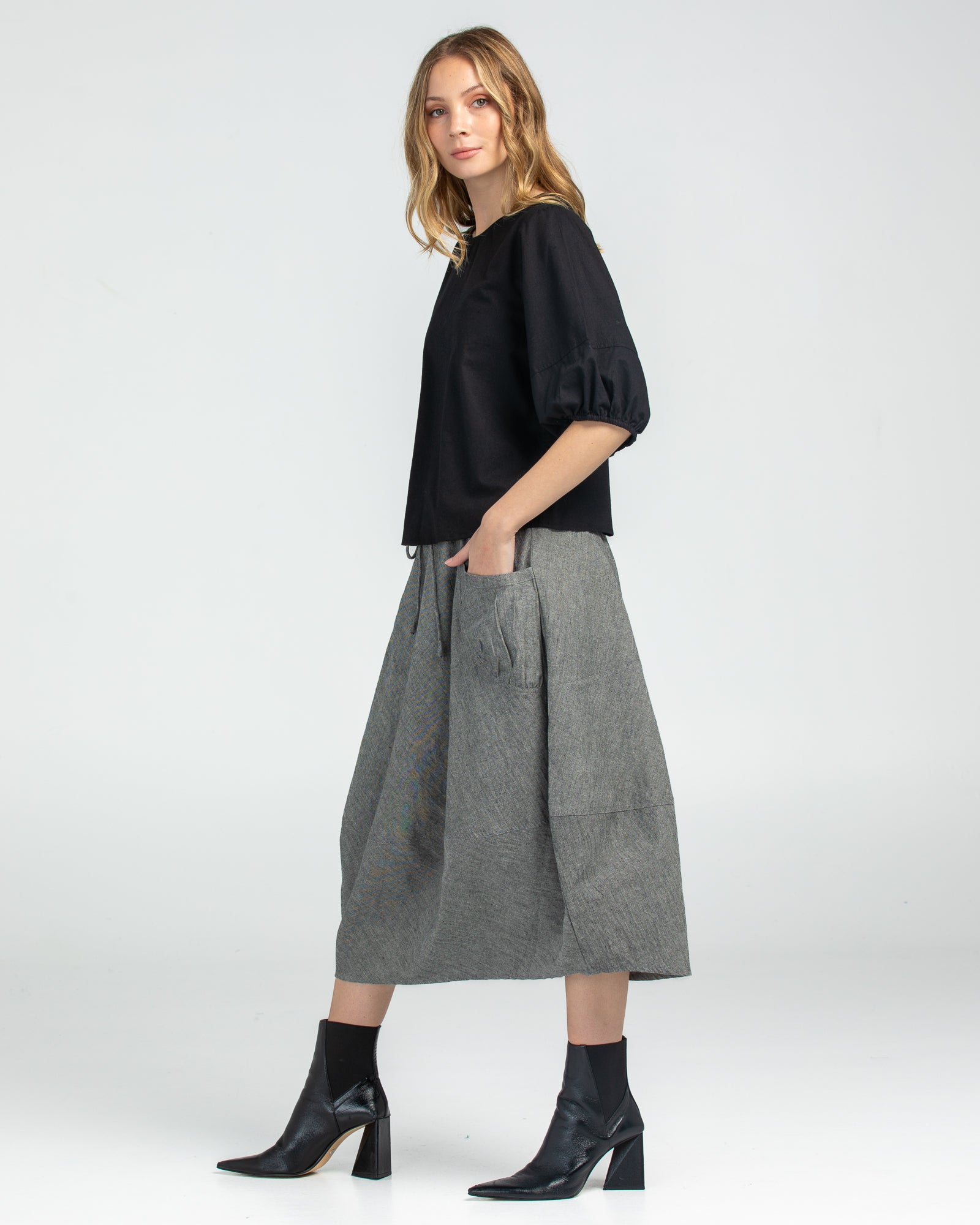 Guru Skirt - Winter Black Chambray